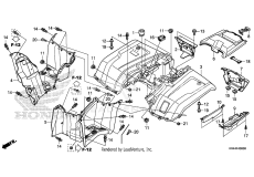 Крило заднє суцільне Honda TRX 500 Foreman 2014-2016 (Green)